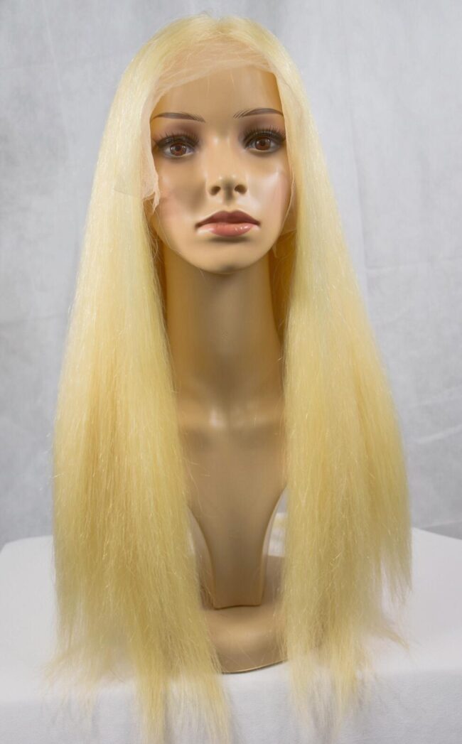 Front lace wig lisse blond