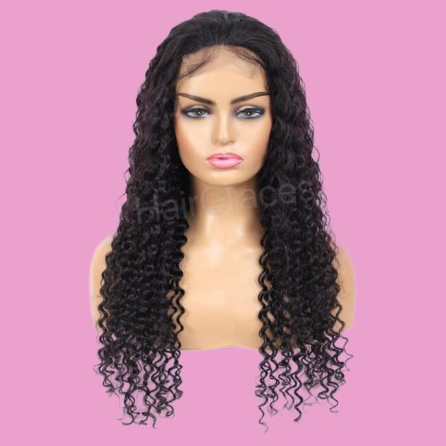 long lace wig kinky curly hair perruque naturelle