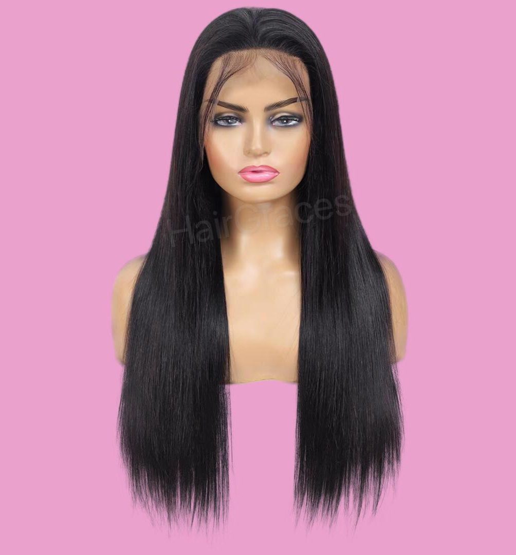 long lace wig straight hair perruque raide