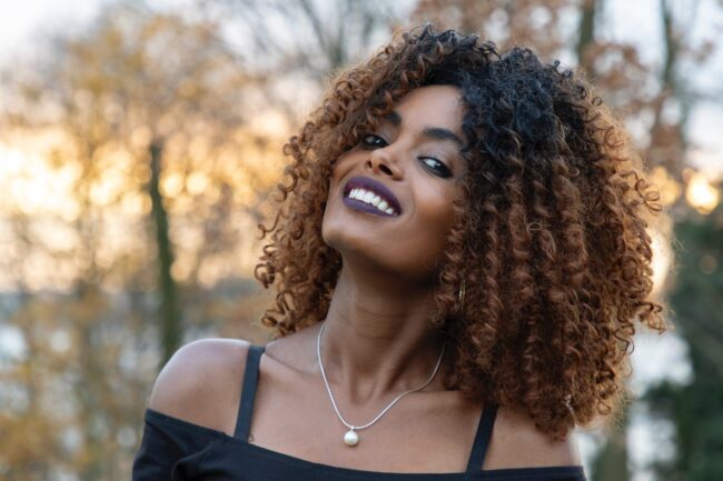 ombre color curly hair