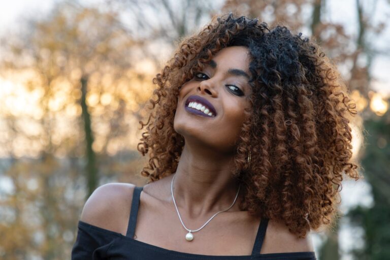 ombre color curly hair