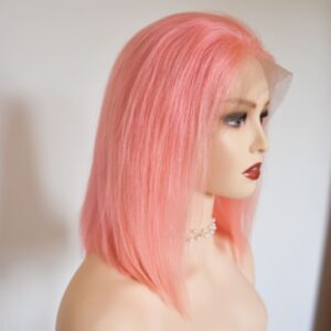 Lace front perruque naturelle carrée - Pink