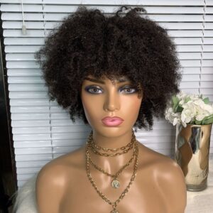 Perruque naturelle en cheveux bouclés africains