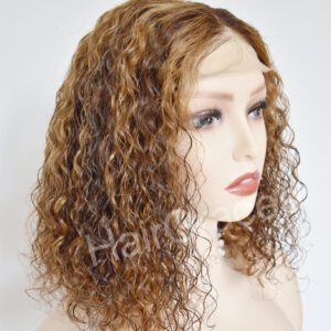 Top lace perruque en double drawn cheveux bruns